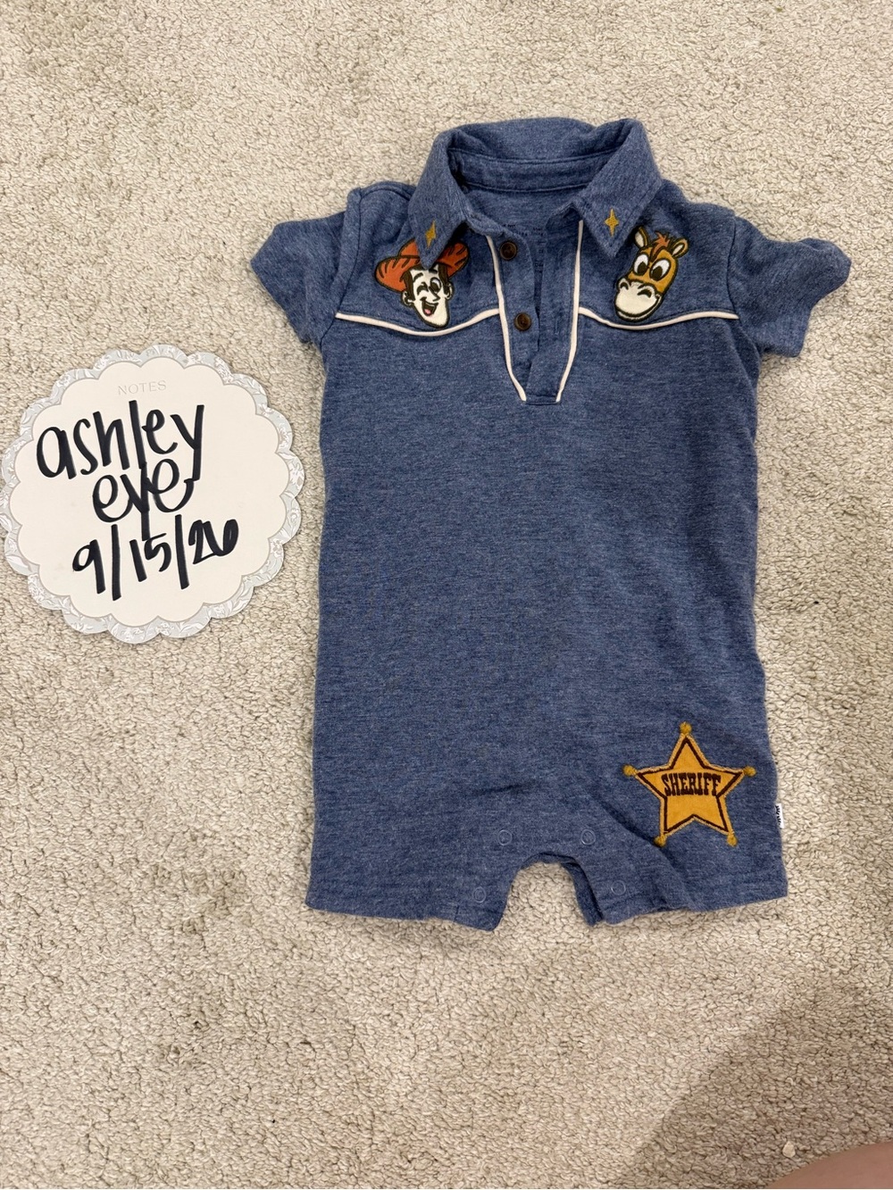 Little Sleepies Blue Polo Sherpa Patch One-Piece